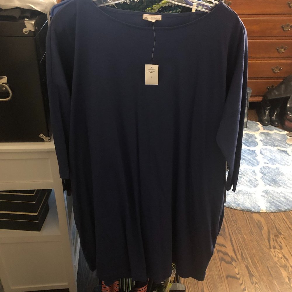NWT GAP blue 3/4 quarter soft knit t-shirt dress